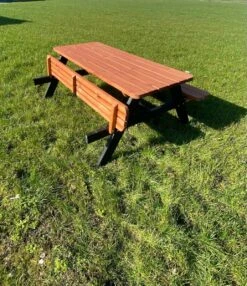 Goedkopepicknicktafels.nl | Zwart Bruine XL Picknicktafel Bruno | Tuintafel 6 Persoons | Bruin Zwart Gespoten Gedroogd Grenen Hout! -Tuin- En Buitenwinkels 1036x1200
