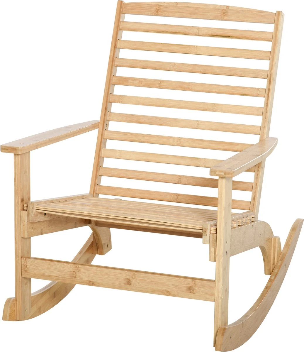 Outsunny Tuin Schommelstoel, Relaxstoel, Tuinstoel, Bamboe Multiplex Naturel 84A-171 5 Outsunny Tuin Schommelstoel, Relaxstoel, Tuinstoel, Bamboe Multiplex Naturel 84A-171 - Afbeelding 3