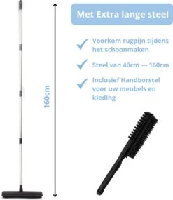 2 In 1 Rubberen Bezem – Bezem Binnen & Buiten – Vloerwisser Met Steel - Met Huisdierhaar Verwijderaar - Vloertrekker – Veger - Extra Lang 160cm -Tuin- En Buitenwinkels 1039x1200 1