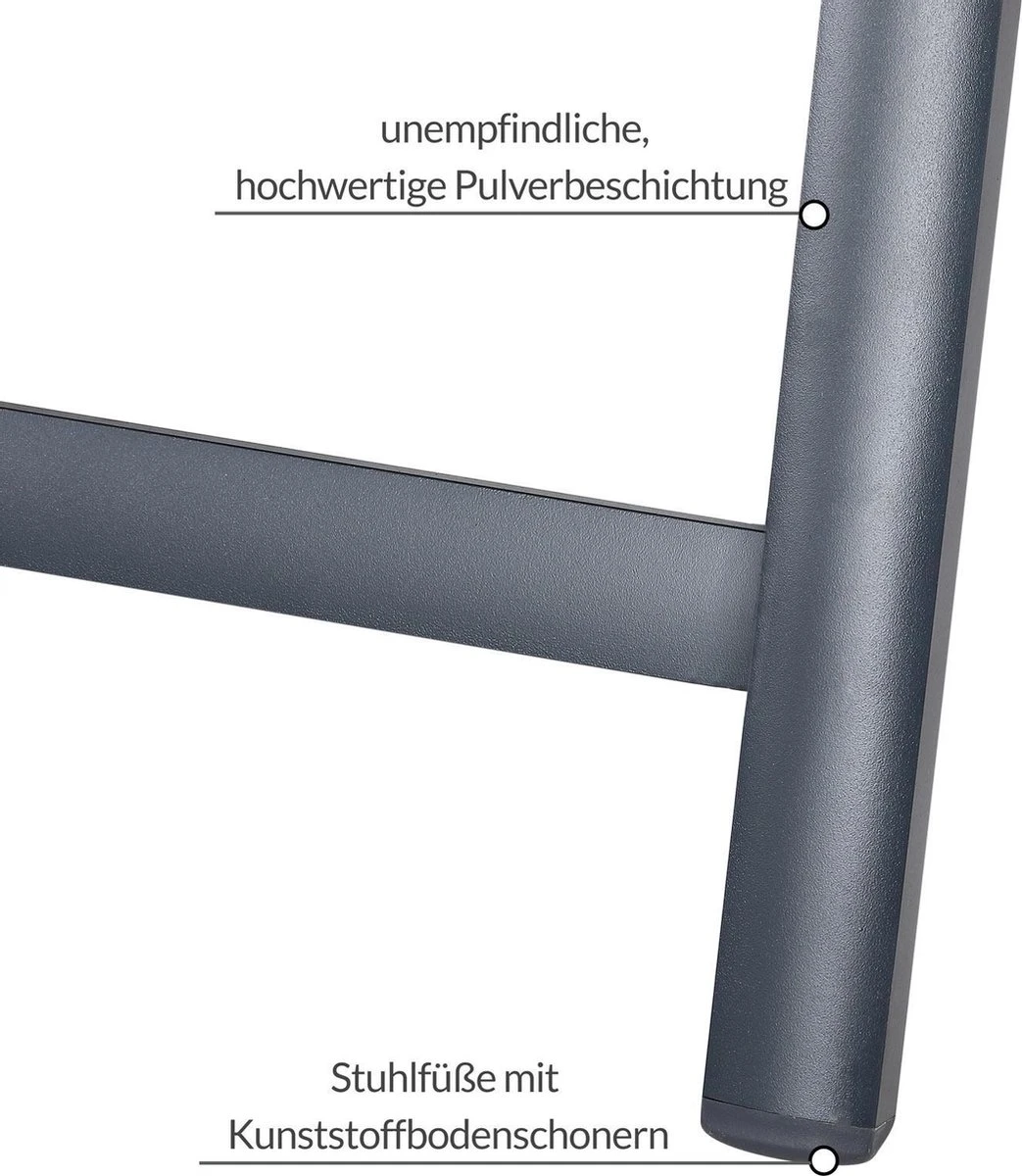 Casaria Tuinstoel Aluminium - 2 Stuks Inklapbaar - Antraciet 9 Casaria Tuinstoel Aluminium - 2 Stuks Inklapbaar - Antraciet - Afbeelding 7