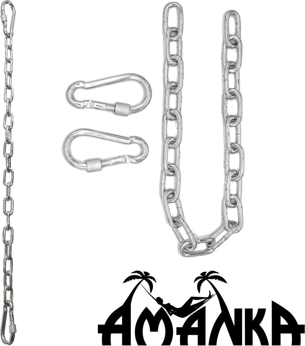 2x 50cm Hangende Stoelketting Tot 230kg - 4 Karabiners - Schommel Hangmat Bokszak Ophanging 6 2x 50cm Hangende Stoelketting Tot 230kg - 4 Karabiners - Schommel Hangmat Bokszak Ophanging - Afbeelding 4