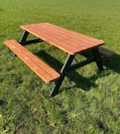 Goedkopepicknicktafels.nl | Zwart Bruine XL Picknicktafel Bruno | Tuintafel 6 Persoons | Bruin Zwart Gespoten Gedroogd Grenen Hout! -Tuin- En Buitenwinkels 1071x1200 1