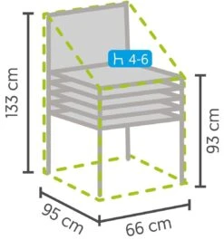 Weersbestendige Beschermhoes Stoel (4 Tot 6 Stapelstoelen) | 66 X 95 X 133/93 Cm (L) | Premium | Waterproof | TÜV Rheinland Gecertificeerd | Hoes Voor Tuin | Waterdicht | Solution Dyed (verkleuring Onmogelijk) | Grijs / Antraciet -Tuin- En Buitenwinkels 1119x1200