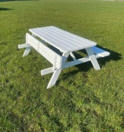 Goedkopepicknicktafels.nl | Witte XL Picknicktafel | Tuintafel 6 Persoons | Wit Gespoten Gedroogd Grenen Hout! -Tuin- En Buitenwinkels 1125x1200 1