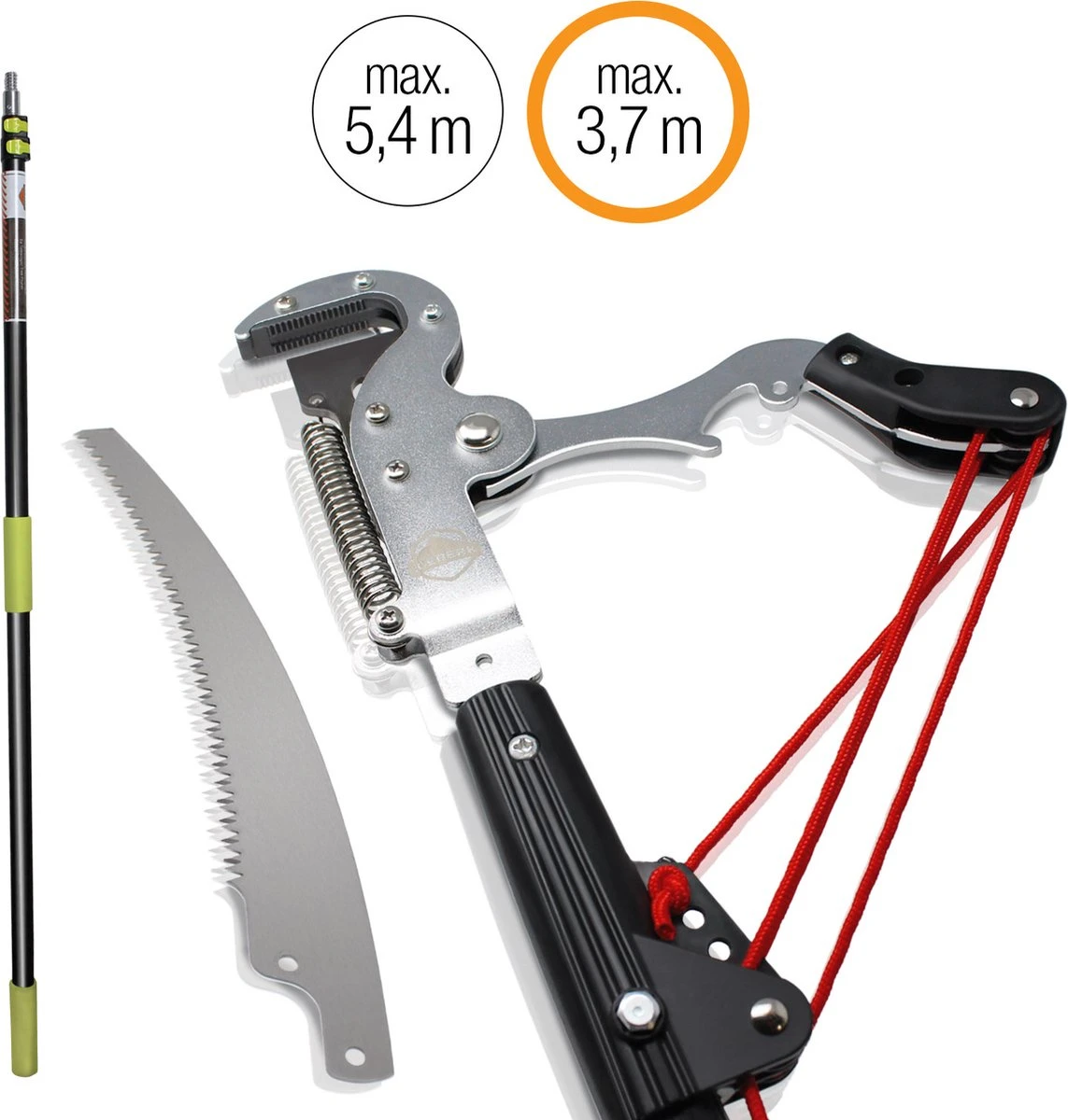 Iceberk Snoeischaar + Snoeizaag (1,45 - 3,70 M) - Telescopische Snoeischaar Voor Het Snoeien Van Bomen En Dichte Struiken Zonder Ladder 3 Iceberk Snoeischaar + Snoeizaag (1,45 - 3,70 M) - Telescopische Snoeischaar Voor Het Snoeien Van Bomen En Dichte Struiken Zonder Ladder