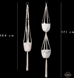 Plantenhanger Macrame Set Van 2 - Plantenhanger Met Ruimte Voor 3 Potten - Luxe Gevlochten Touw 100% Katoen - Duurzaam - Plantenbakken - Bloempotten - Macramé Stijl Hanger Voor Bloempotten - Hangpot - Fienosa -Tuin- En Buitenwinkels 1146x1200 9