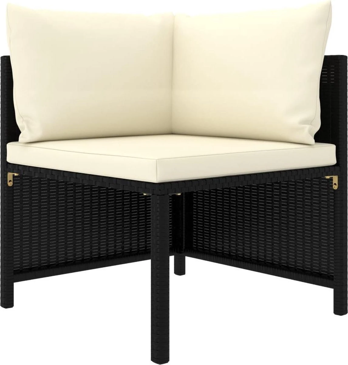 VidaXL 4-delige Loungeset Met Kussens Poly Rattan Zwart 10 VidaXL 4-delige Loungeset Met Kussens Poly Rattan Zwart - Afbeelding 8