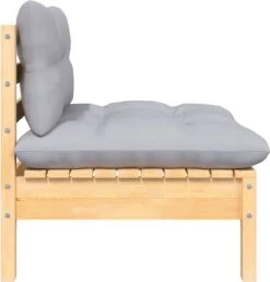 VidaXL 3-delige Loungeset Met Grijze Kussens Massief Grenenhout -Tuin- En Buitenwinkels 1150x1200