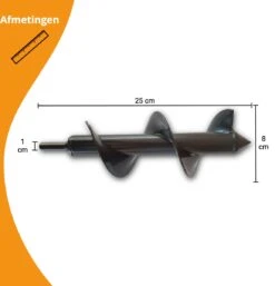 Grondboor Voor Boormachine - 8x25 Cm - Zwart -Tuin- En Buitenwinkels 1154x1200