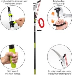 Iceberk Snoeischaar + Snoeizaag (1,45 - 3,70 M) - Telescopische Snoeischaar Voor Het Snoeien Van Bomen En Dichte Struiken Zonder Ladder 11 Iceberk Snoeischaar + Snoeizaag (1,45 - 3,70 M) - Telescopische Snoeischaar Voor Het Snoeien Van Bomen En Dichte Struiken Zonder Ladder -Tuin- En Buitenwinkels 1157x1200