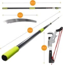 Iceberk Snoeischaar + Snoeizaag (1,45 - 3,70 M) - Telescopische Snoeischaar Voor Het Snoeien Van Bomen En Dichte Struiken Zonder Ladder 9 Iceberk Snoeischaar + Snoeizaag (1,45 - 3,70 M) - Telescopische Snoeischaar Voor Het Snoeien Van Bomen En Dichte Struiken Zonder Ladder -Tuin- En Buitenwinkels 1167x1200
