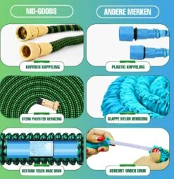 MD-Goods ® Super Sterk Uitrekbare Tuinslang Tot 30 Meter + GRATIS Tas En Koppelstuk - Tuinsproeier - Tuin Besproeien - Waterslang - Sproeikop - Groen - Flexibel Elastisch -Tuin- En Buitenwinkels 1169x1200 2