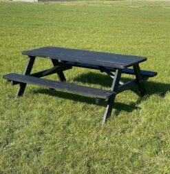 Goedkopepicknicktafels.nl | Zwarte XL Picknicktafel | Tuintafel 6 Persoons | Zwart Gespoten Gedroogd Grenen Hout! -Tuin- En Buitenwinkels 1177x1200
