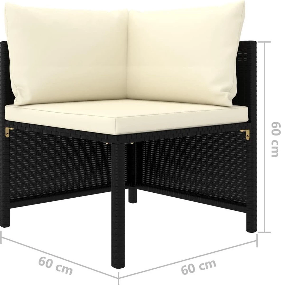 VidaXL 4-delige Loungeset Met Kussens Poly Rattan Zwart 16 VidaXL 4-delige Loungeset Met Kussens Poly Rattan Zwart - Afbeelding 14