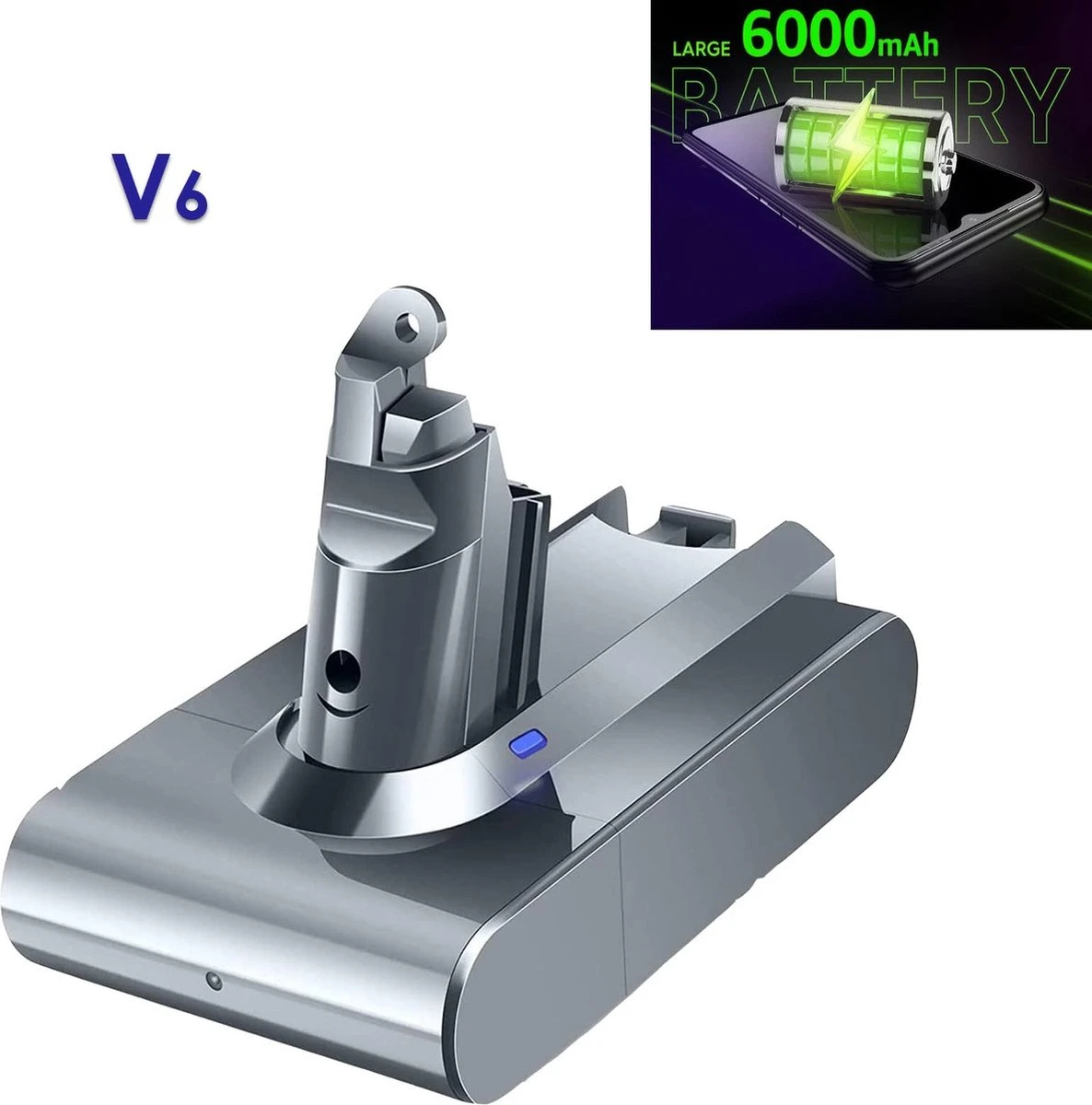 Accu Geschikt Voor Dyson Steelstofzuiger V6 - 6.000 MAH Batterij Geschikt Voor V6-serie DC62 DC58 DC59 DC61 DC72 DC74 SV03 SV06 SV09 2 Accu Geschikt Voor Dyson Steelstofzuiger V6 - 6.000 MAH Batterij Geschikt Voor V6-serie DC62 DC58 DC59 DC61 DC72 DC74 SV03 SV06 SV09