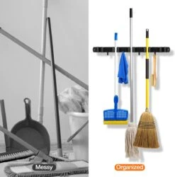 BOTC Bezemhouder - 5 Houders 6 Haken - Gereedschapshouder - Zeflklevend - Bezem Ophangsysteem - Ophanghaken - Tuingereedschap -Tuin- En Buitenwinkels 1186x1200 6