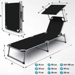 Sens Design Zonnebed - Ligbed Inklapbaar Met Zonneklep - Zwart -Tuin- En Buitenwinkels 1191x1200 2