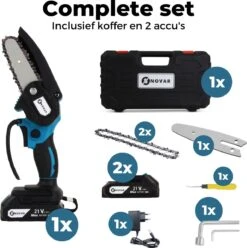 NovarGarden® Mini Kettingzaag NG1 - Met 2x Accu - Takkenzaag - Snoeizaag - Electrisch - Handzaag - Boomzaag - 21V -Tuin- En Buitenwinkels 1193x1200 4