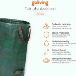 Goliving Tuinafvalzak - Set Van 2- Tuinafvalzakken Opvouwbaar - Tuinzak - Tuinafvalemmer - 2x 280 Liter - Groen -Tuin- En Buitenwinkels 1195x1200 3