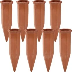 Bloomin Waterdruppelaar Van Terracotta - Waterdruppelaar Voor Planten - Druppelsysteem - Irrigatiesysteem - Watergeefsysteem - Bewateringssysteem - 8 Stuks