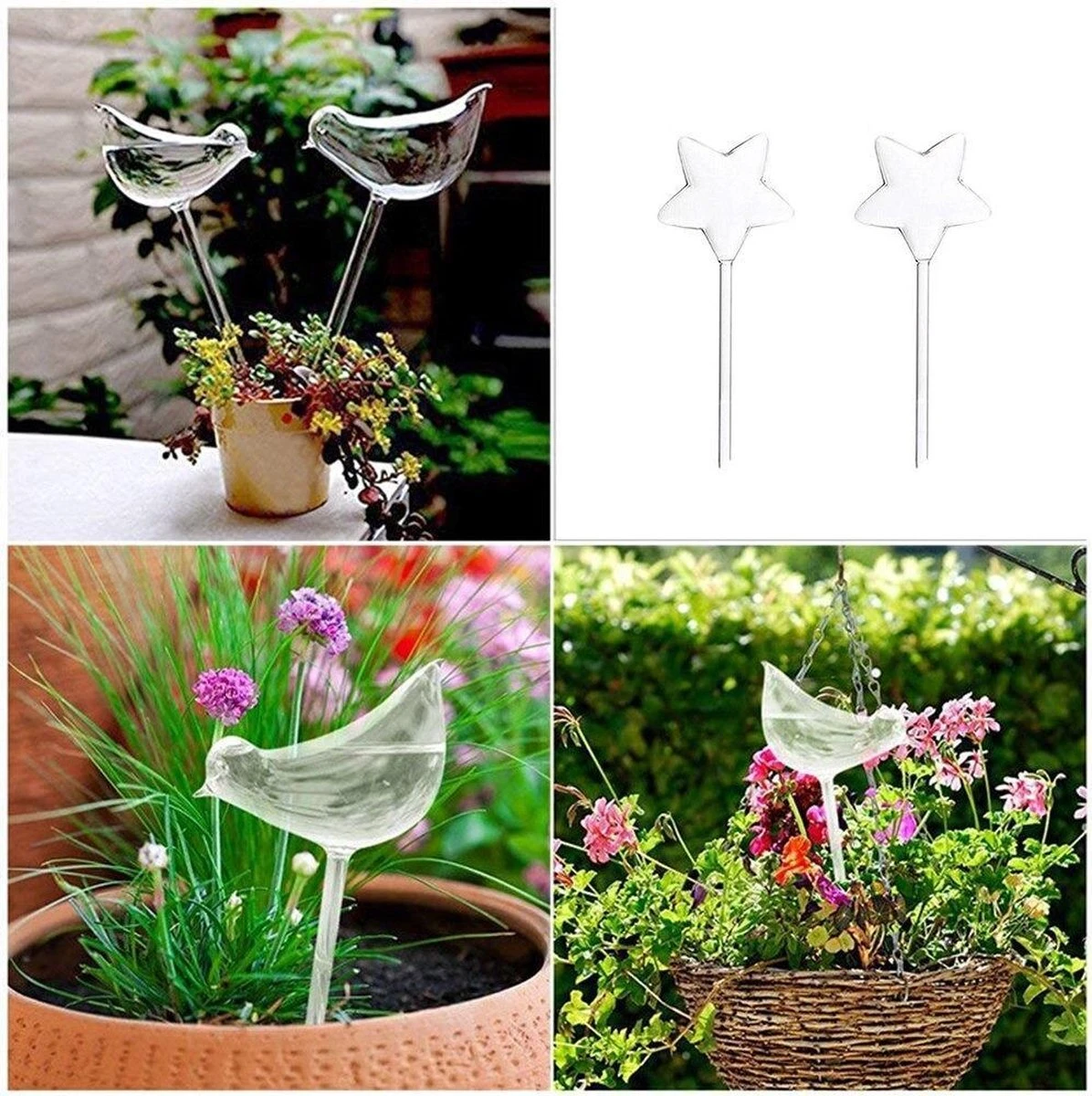 Luxe Planten Waterdruppelaar - Waterbol Vogel - Watergever - Watergeefsysteem Voor Planten & Bloemen - 200ML - Set Van 2 4 Luxe Planten Waterdruppelaar - Waterbol Vogel - Watergever - Watergeefsysteem Voor Planten & Bloemen - 200ML - Set Van 2 - Afbeelding 2