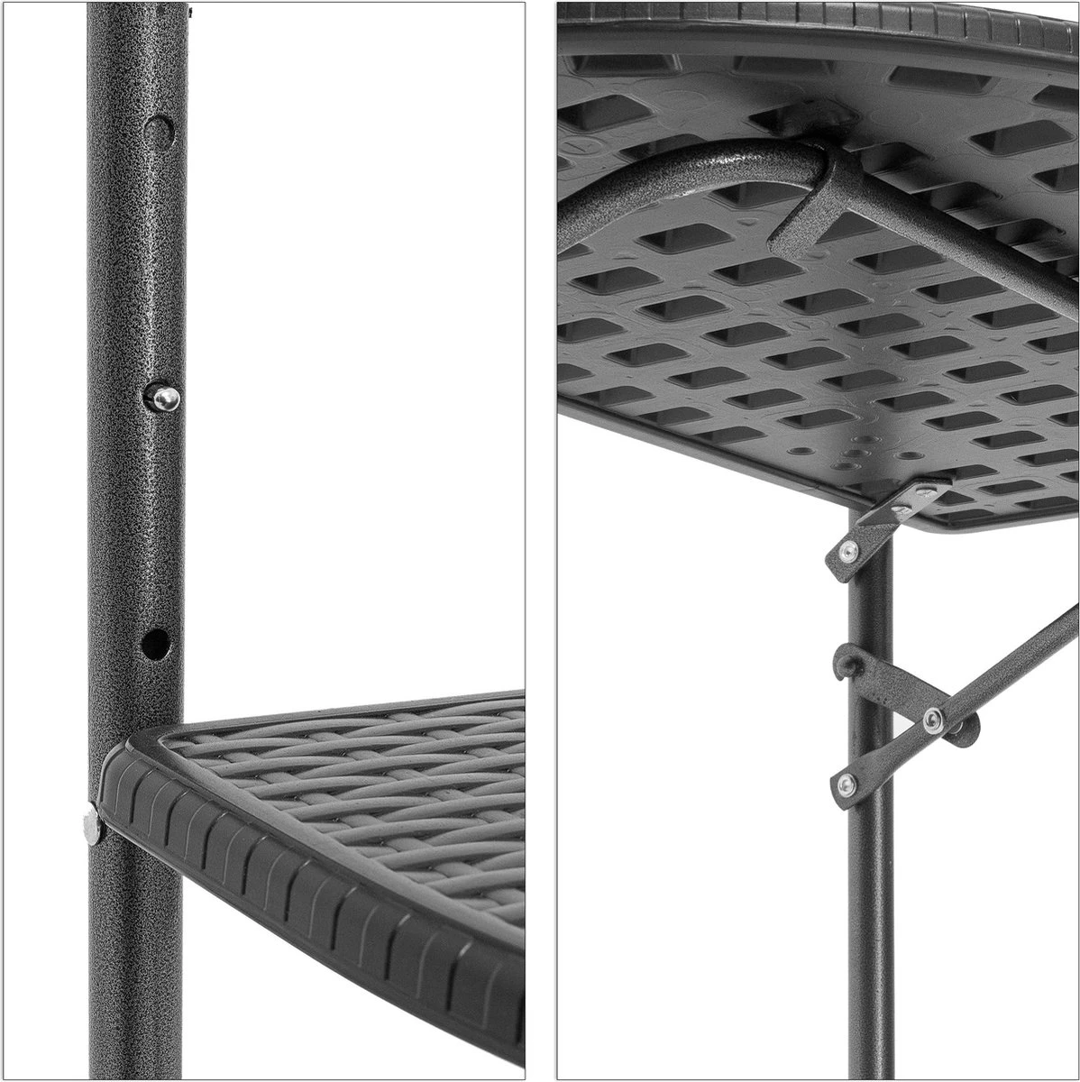 Relaxdays Balkontafel Inklapbaar, Balkon Tafel Rotan, Hangtafel Reling - Zwart 19 Relaxdays Balkontafel Inklapbaar, Balkon Tafel Rotan, Hangtafel Reling - Zwart - Afbeelding 17