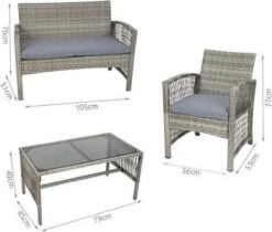 Merkloos Tuin Loungeset Grijs / Bruin - Lounge Set Tuin - Relax Bank - Lounge Bank Tuin - Tuinbank - Loungebank - Tuinset/ Loungebank - Tuinset - Tuinstoel - Loungeset - Rattan Tuinmeubilair - Poly Rotan Tuinmeubelen - Grijs / Bruin -Tuin- En Buitenwinkels 1200x1018 1