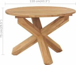 VidaXL Tuintafel Ø110x75 Cm Massief Teakhout -Tuin- En Buitenwinkels 1200x1025 2