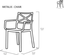 Keter Metalix Tuinstoelen - 4 Stuks - 53,3x60,2x81,3 Cm - Zwart -Tuin- En Buitenwinkels 1200x1027
