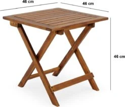 Merkloos EezyLife Houten Bijzettafel - 46x46x46cm - Acacia Hout - Tuintafel -Tuin- En Buitenwinkels 1200x1028
