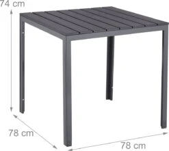 Relaxdays Tuintafel Vierkant - Grijze Buitentafel - Eettafel Tuin - Moderne Balkontafel -Tuin- En Buitenwinkels 1200x1076