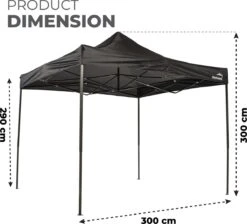 MaxxGarden Easy-up Partytent - 3x3m - Standaard - Waterdicht - Opvouwbaar - Inclusief Draagtas - Zwart -Tuin- En Buitenwinkels 1200x1086 3