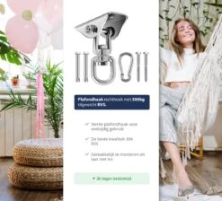 Plafondhaak - Ophangen Bokszak, Schommel En Hangstoel - Ophangsysteem - Ophanghaak - Plafondbeugel - RVS – 500kg Tilgewicht -Tuin- En Buitenwinkels 1200x1087 1