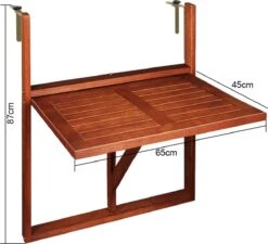 Merkloos Casaria Balkontafel - FSC®-Gecertificeerd Acaciahout – Hangend – Bruin -Tuin- En Buitenwinkels 1200x1091