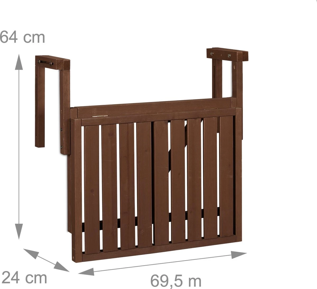 Relaxdays Balkontafel Inklapbaar - Klaptafel Balkon - Tafel Reling - Hangtafel Hout 4 Relaxdays Balkontafel Inklapbaar - Klaptafel Balkon - Tafel Reling - Hangtafel Hout - Afbeelding 2