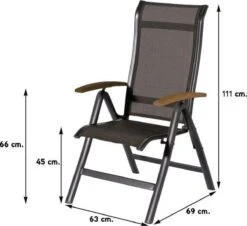 Hartman Alice Verstelbare Tuinstoel - Grijs -Tuin- En Buitenwinkels 1200x1100