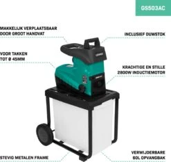 VONROC Stille Hakselaar/Shredder 2800W – Voor Takken Tot Ø45mm – Incl. 60L Opvangbak & Duwstok 12 VONROC Stille Hakselaar/Shredder 2800W – Voor Takken Tot Ø45mm – Incl. 60L Opvangbak & Duwstok -Tuin- En Buitenwinkels 1200x1134 4