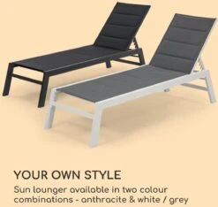 Blumfeldt Renazzo Lounge Ligstoel - Ligbed Voor De Tuin - Aluminium Tuinstoel - 6 Standen - Waterafstotend - Bekleding Van 70 % Pvc En 30 % Polyetheen - Grijs -Tuin- En Buitenwinkels 1200x1137 2