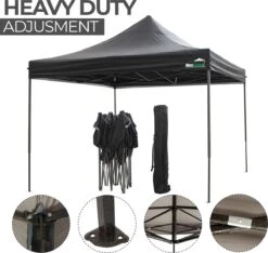 MaxxGarden Easy-up Partytent - 3x3m - Standaard - Waterdicht - Opvouwbaar - Inclusief Draagtas - Zwart -Tuin- En Buitenwinkels 1200x1137 3