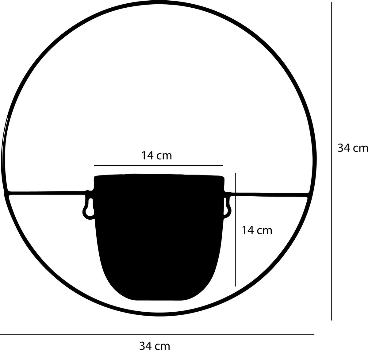 Mica Decorations Dexter Bloempot Wand - L34 X B14 X H34 Cm - Goud 6 Mica Decorations Dexter Bloempot Wand - L34 X B14 X H34 Cm - Goud - Afbeelding 4