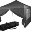 Easy Up Partytent - Partytent - Paviljoen - Partytent Opvouwbaar - Partytent 3x3 - Partytent Met Zijwanden - Inclusief Trolley - Waterdicht - UV 50+ Bescherming - Met Ramen - 16 Kg - Staal - Antraciet - 300 X 300 Cm -Tuin- En Buitenwinkels 1200x1148