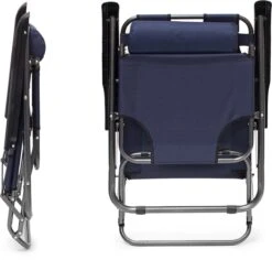 Relaxdays Ligstoel Inklapbaar - Ligbed Met Hoofdsteun - Strandstoel Verstelbaar - Camping - Donkerblauwe -Tuin- En Buitenwinkels 1200x1148 3
