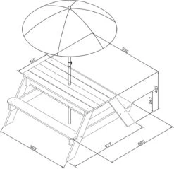 AXI Nick Zand & Water Picknicktafel In Antraciet/Bruin - Parasol Blauw/Wit - Picknick Tafel Voor Kinderen Van Hout -Tuin- En Buitenwinkels 1200x1159