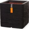 Capi Europe - Bloempot Vierkant Rib NL - 30x30x30 - Zwart - Voor Binnen En Buiten - KBLR902 -Tuin- En Buitenwinkels 1200x1167 1