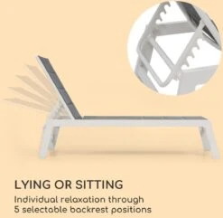 Blumfeldt Renazzo Lounge Ligstoel - Ligbed Voor De Tuin - Aluminium Tuinstoel - 6 Standen - Waterafstotend - Bekleding Van 70 % Pvc En 30 % Polyetheen - Grijs -Tuin- En Buitenwinkels 1200x1171 2