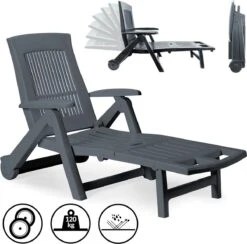 Casaria Ligstoel Zircone – Verstelbaar/Wielen Tot 120 Kg – Antraciet -Tuin- En Buitenwinkels 1200x1184