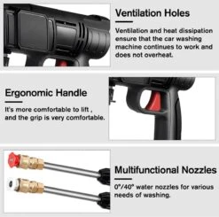 Merkloos Drillpro Elektrische Accu - Hogedrukreiniger - 30Bar - Multifunctioneel Mondstuk - Draagbaar Oplaadbaar Snoerloos - Zwart -Tuin- En Buitenwinkels 1200x1191 4