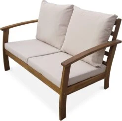 Houten Loungeset 4 Plaatsen - Ushuaïa -ecru Kussens, Bank, Fauteuils En Lage Tafel Van Acacia, Design -Tuin- En Buitenwinkels 1200x1192 5