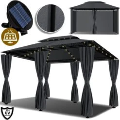 El Jardin - Partytent - 4x3 - Waterdicht Dak - Wanden - Solar - Antraciet Paviljoen -Tuin- En Buitenwinkels 1200x1197