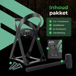 Lighted Lifestyle™| Houtklover Voor Aanmaakhout Incl. Kloofhamer - Houtsplijter - Houtkliever - Snel Haardhout - Gietijzer - Incl. Schroeven -Tuin- En Buitenwinkels 1200x1200 1033